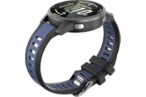 WIZVV Stripe Silicone 20mm Band Compatible with Garmin Forerunner 165/Vivoactive 5/Venu/Venu Sq/Venu 2 Plus, Soft Rubber Breathable Sport Strap Quick Release Wristband Loop for Men Women