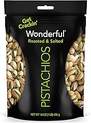 Wonderful Pistachios In Shell, Roasted and Salted Nuts, 16 Ounce Resealable Bag, Healthy Snack, Protein Snack, Pantry Staple