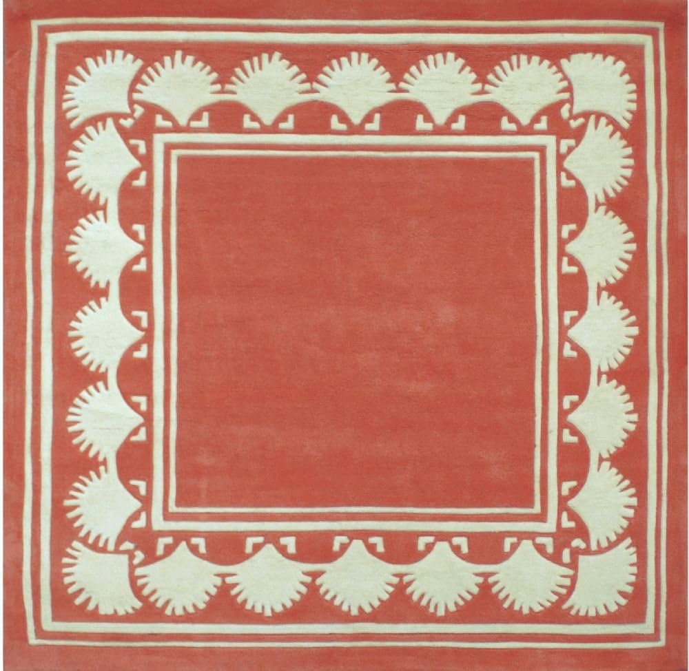 Area Rug 5x5 Square Transitional Light CoralIvory Color American