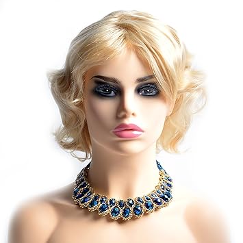 Amazon Com Niboka 11 Short Curly Hair Wigs Gold Fluffy Messy