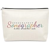 Sazuwu Sonographer Gifts For Women Makeup Bag Gift for Ultrasound Technician Sonography Diagnostic Maternity Doctor Nurse Sonography Radiology Medical Student Graduation Gift Cosmetic Bag