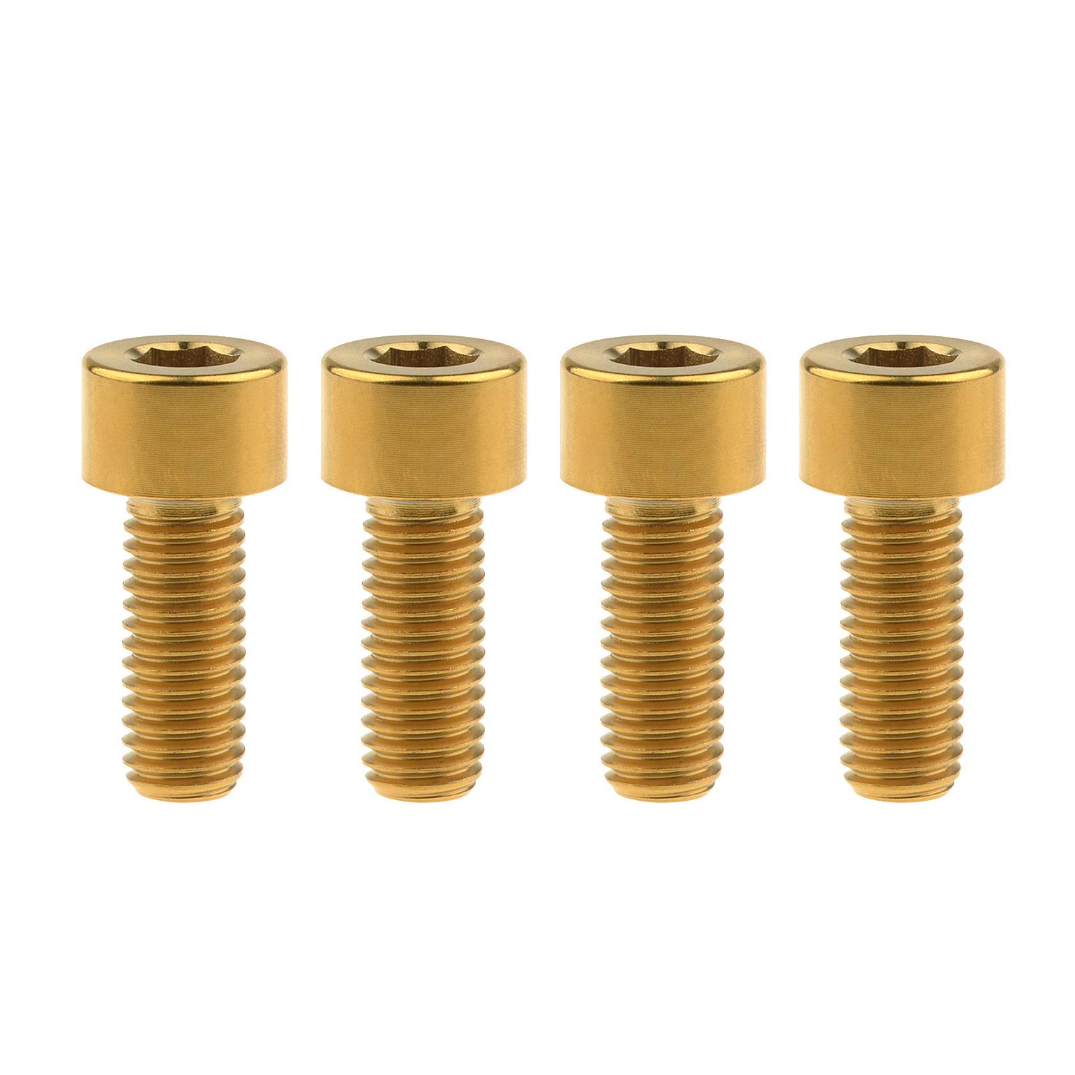 Wanyifa Titanium Ti M8 x15 20 25 30 35 40 45 50 60m 1.25mm Pitch Hex Allen Socket Head Bolt Screws Pack of 4 (Square Head M8x20mm, Gold)