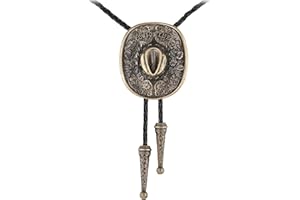 Jeilwiy Bolo Tie for Men Western Cowboy Tie Necklace Gold Bolo Tie Leather Necktie Halloween Tie Accessories for Women