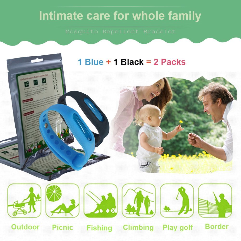 All Natural Mosquito Repellent Bracelets Waterproof Anti Mosquito Bracelet Wristband for Kids Adult 90 Days Protection Non Spray Deet Free Kiveta