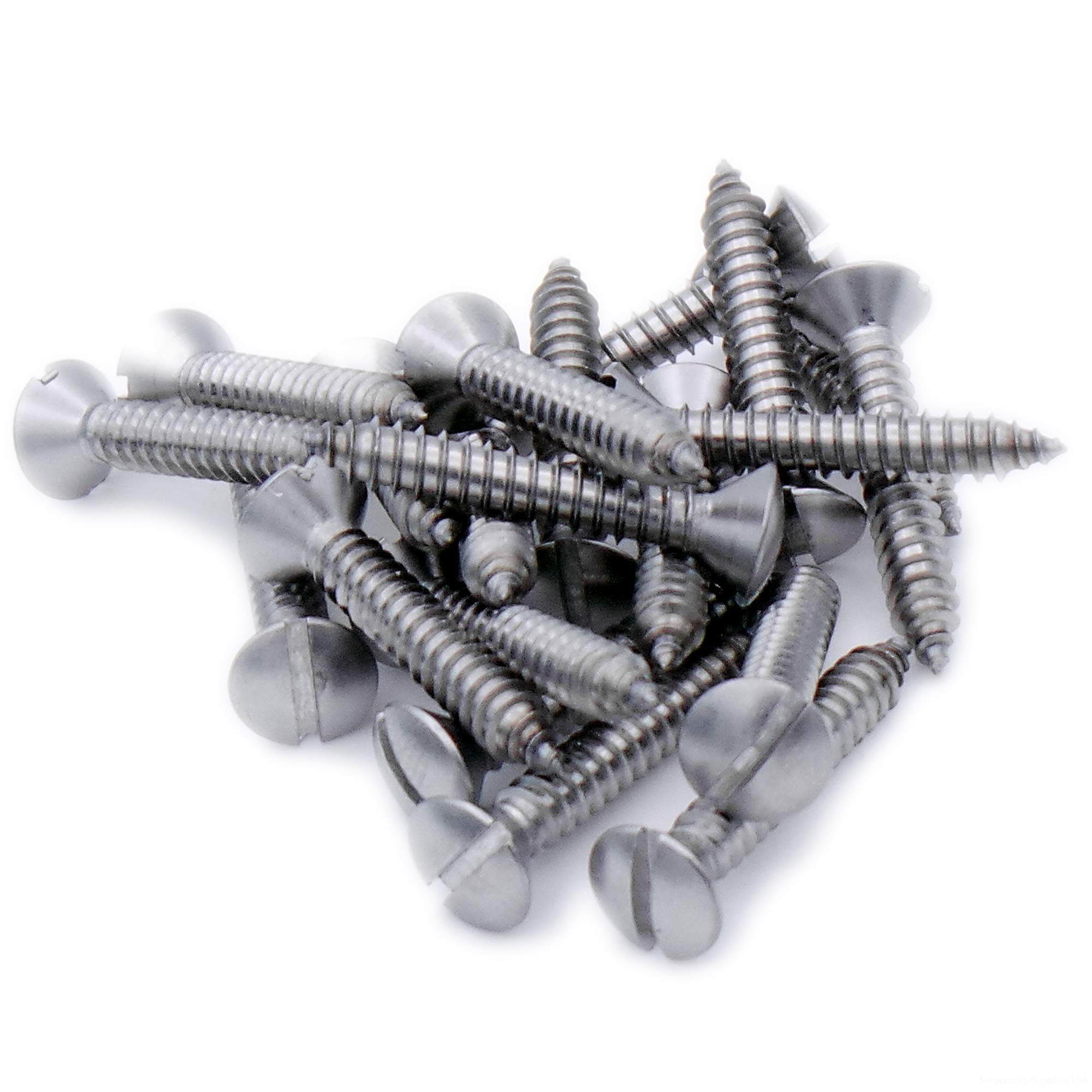No.12 x 0.625 (5.5mm x 16mm) Slot Raised Countersunk Self-Tapping Screw - Stainless Steel (A2) (Pack of 20)