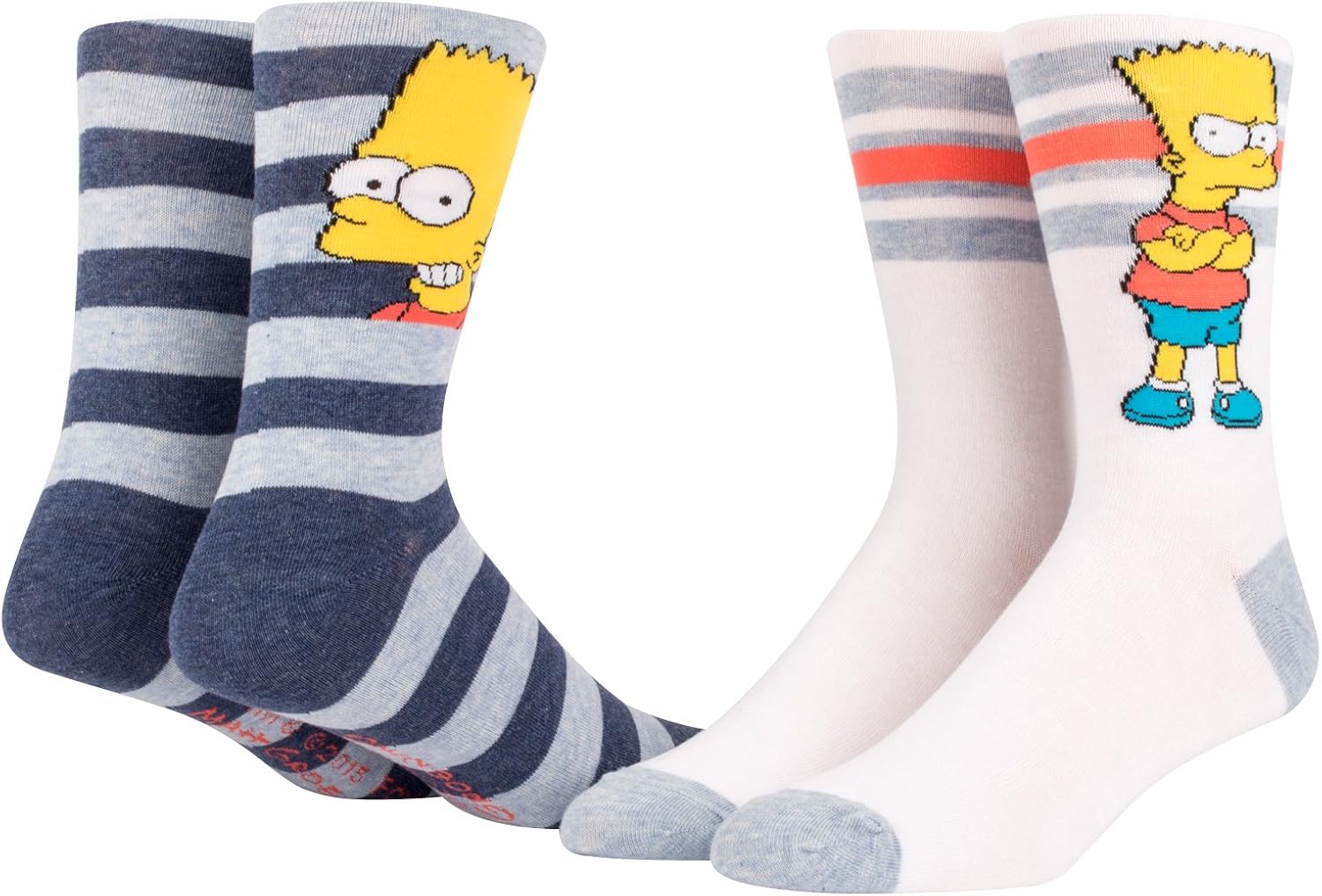 The Simpsons Mens Socks Fashion Knit Crew 2 Pack (White, 10\13) at Amazon Men’s Clothing store