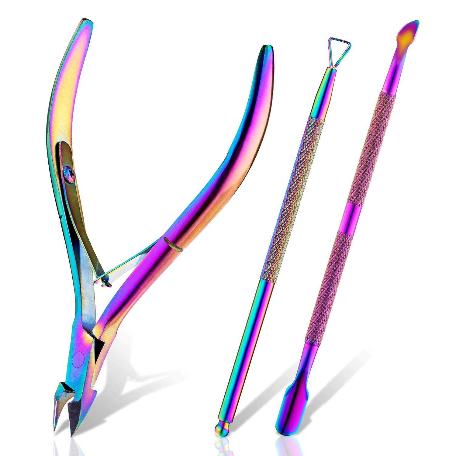 Cuticle Trimmer with Cuticle Pusher, Salon Level Cuticle Remover Cuticle Nippers, Professional Stainless Steel Cuticle Cutter, Perfect Pedicure Manicure Tools for Nails, By XIPOO: Beauty
