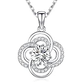 FADANCE Moissanite Pendant Necklace for Women 925 Sterling Silver 1 Carat Moissanite Necklace Anniversary Wedding Valentines Gifts for Women Her Girlfriend Mom Wife