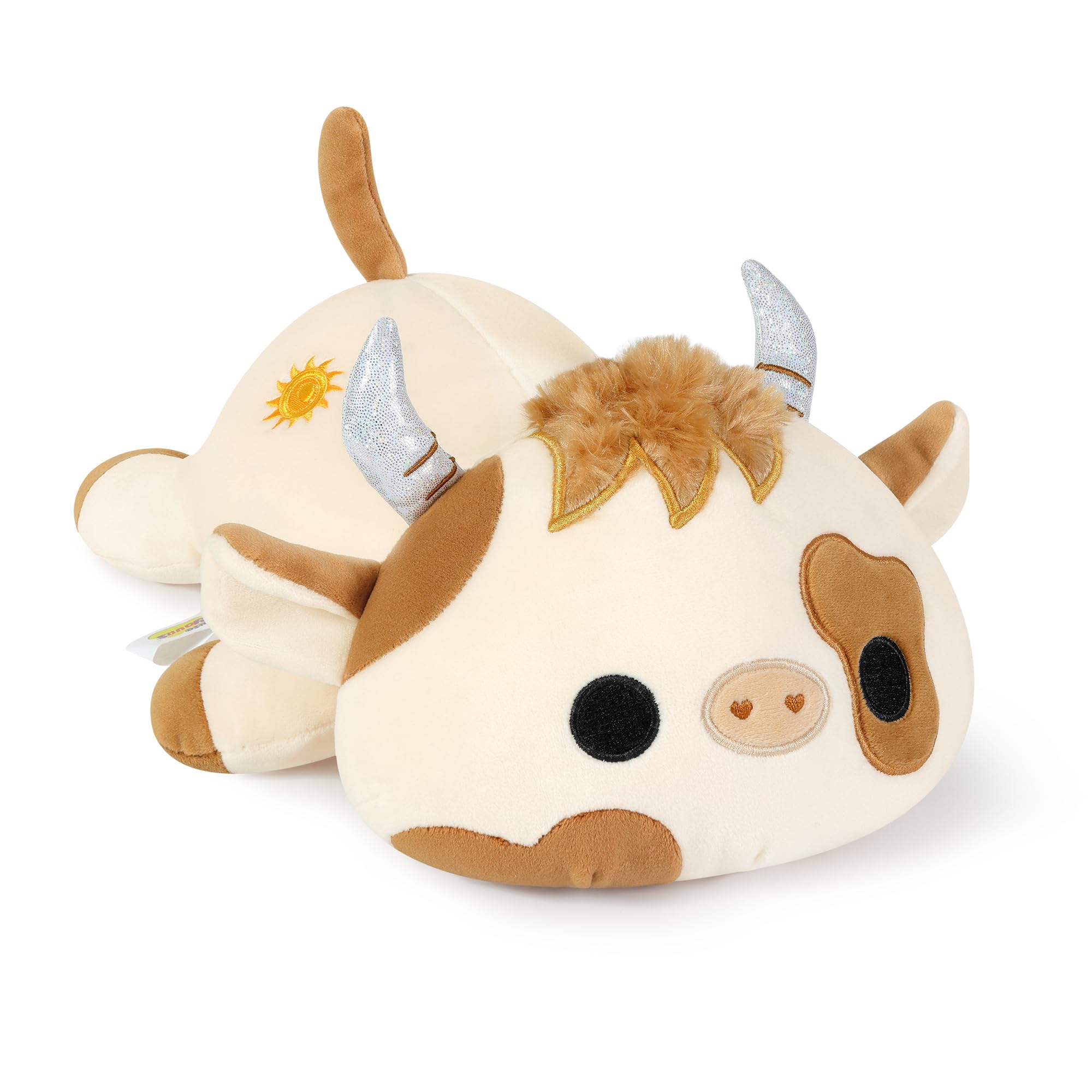 Photo 1 of OPENED PKG Onsoyours Cute Cow Plushie, Soft Stuffed Highland Cow Squishy Plush Animal Toy Scottish Cow Pillow for Kids (White Highland Cow, 12")