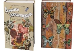 SEPOX® 2Pc-Pack Wonderland Theme 8.5"x5"x2.2" Safe Book Lock Box, Steel Safe Box Combination Lock, Dorm-Safe & Versatile, Real Paper Cover, Sturdy Steel Interior, Storage for Cash & Valuables