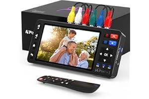 Portta VD22P VHS to Digital Converter with 5" HD Screen, Video Capture Recorder Convert to MP4 Compatible with VHS, VCR, DVR, DVD, Hi8, Mini DV, Camcorders, Retro Consoles (Tape Player Not Included)