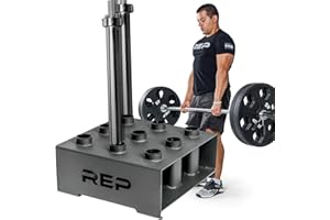 Rep Fitness 9 Barbell Rack | Vertical Storage Olympic Bar Holder Stand | Heavy Duty Steel Base for Home or Commercial Gym Organization | Floor Standing Weight Bar Organizer | Fits 2-Inch Barbells