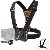 UTEBIT Magnetic Chest Mount Quick‑Release Camera Harness Strap Body Holder | POV First‑Person Shooting Mount w/ Adjustable Harness Strap, Camera Harness Strap for Insta360 OneR/X3/X4 GoPro Hero Series