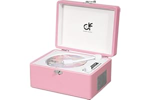 DANFI AUDIO DF CD Player Portable for Home with Upgraded HI-FI Speakers Bluetooth in/Out Rechargeable Desktop CD Player with LED Screen Boombox USB Type-c Pink