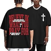 BINTEHGS Men's Christian Faith T-Shirts Inspirational Bible Verse Shirt Cross Oversized Tshirts for Men Jesus Graphic Tees