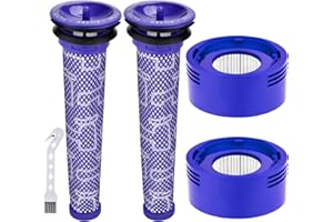 Anicell V8 Filter Replacement Compatible with Dyson V7 V8 Animal V8 Absolute V8 Motorhead Origin SV10 V7 Animal V7 Cordless Stick Vacuum, 2 HEPA Post Filters+2 Pre Filters, Part 965661-01 & 967478-01