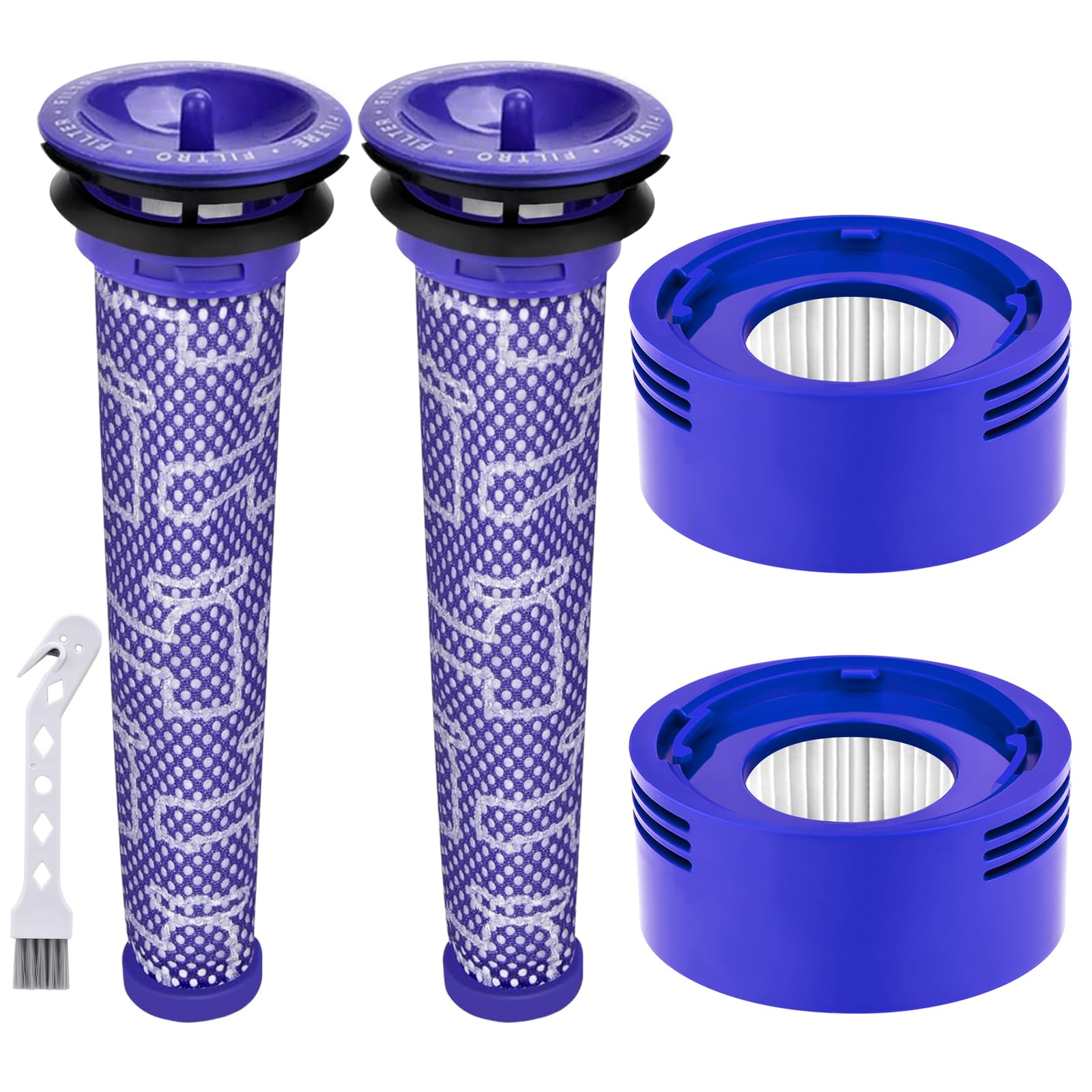 Photo 1 of Anicell V8 Filter Replacement Compatible with Dyson V7 V8 Animal V8 Absolute V8 Motorhead Origin SV10 V7 Animal V7 Cordless Stick Vacuum, 2 HEPA Post Filters+2 Pre Filters, Part 965661-01 & 967478-01