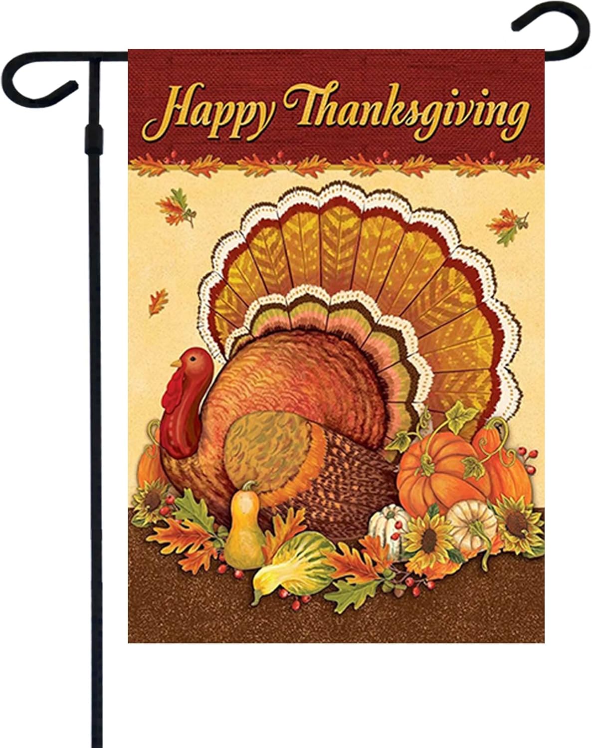 Flags - Thanksgiving Garden Flag,Happy Thanksgiving Flags 12 x 18 Inch Thanksgiving House Flag Double-Sided 2 Layer Thanksgiving Turkey House Flag for Thanksgiving Decoration