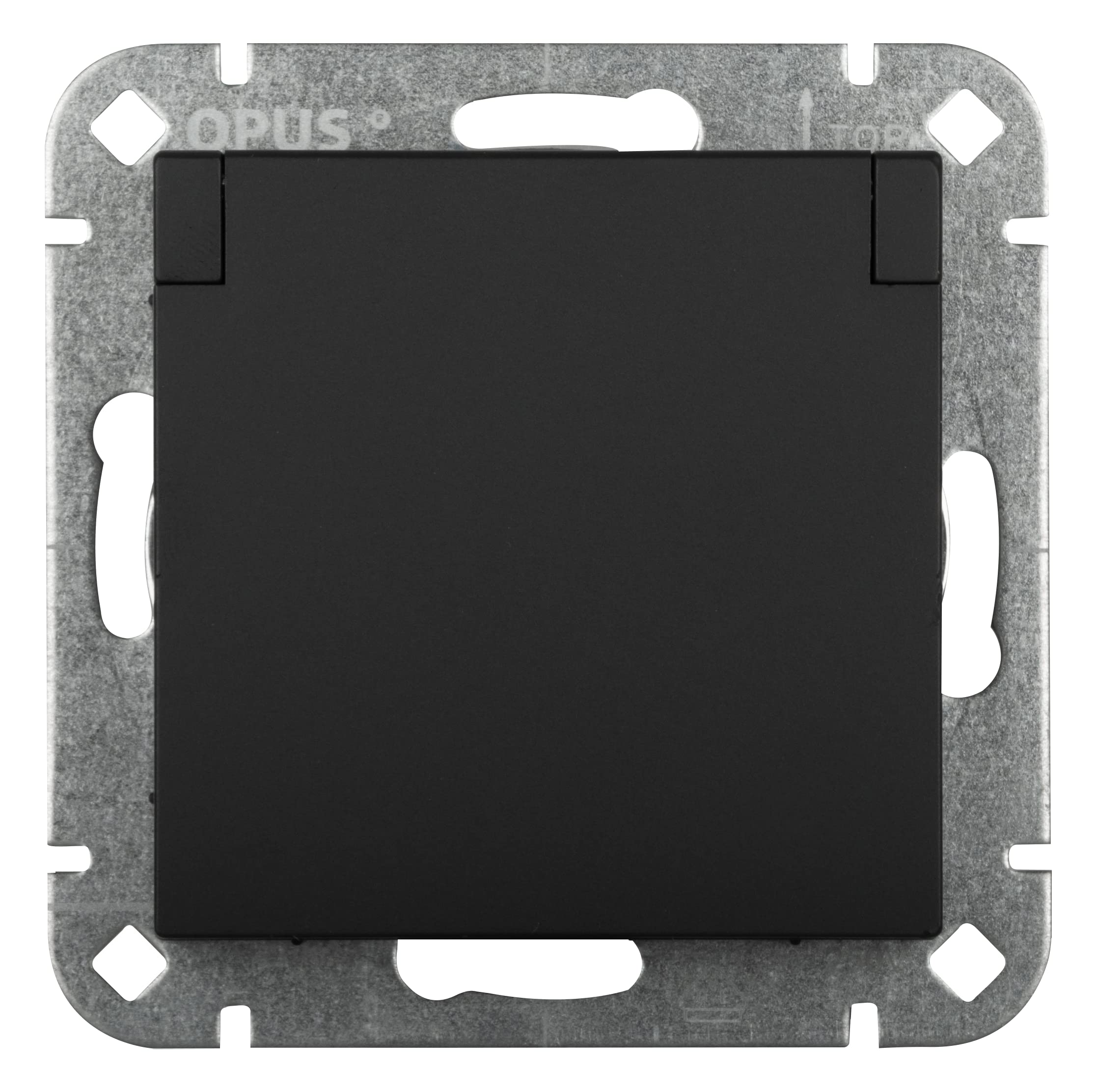 OPUS® 55 Protective Contact Socket Premium with Hinged Lid and Increased Touch Protection Colour Anthracite Silky Gloss