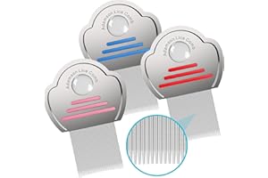 Adamson Lice Comb 3 Pack - Stainless Steel Lice Comb for Kids x 3 - Effective Against Nits - For Thick Hair - Durable and Easy to Clean - Red, Pink and Blue Set