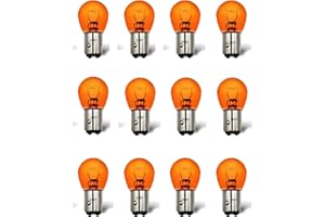 Kadiby 12 Pack 2357NA 2357A Bulb, Brake Light Bulbs/Turn Signal Auto Lights 2057NA 1157NA 7528NA PY21/5W Amber Orange Yellow Long Life Lamp Fit for Forte Sedona Sorento Accent Elantra Santa Fe Sonata