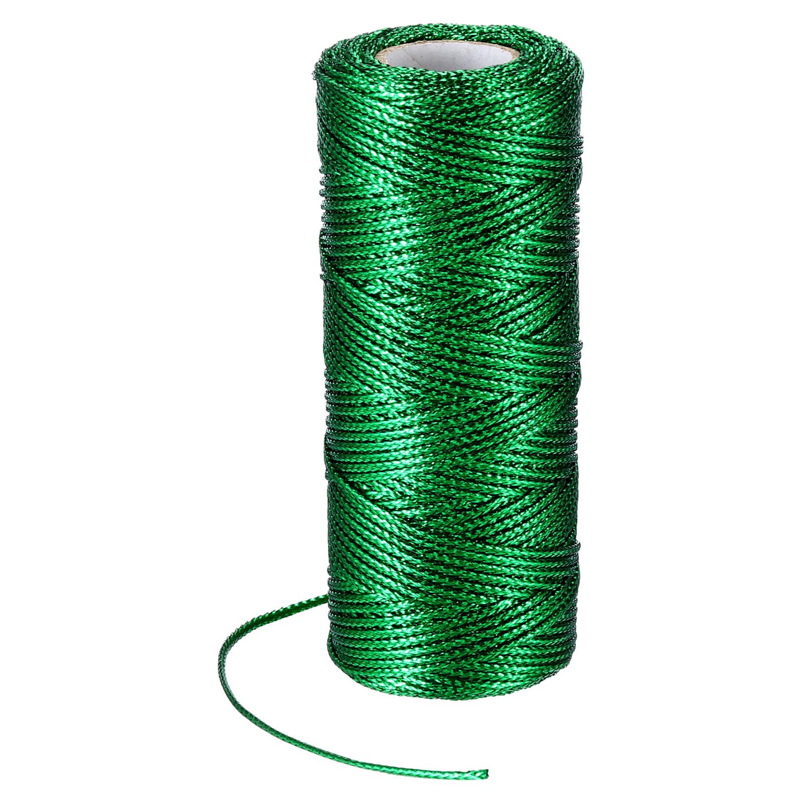 PATIKIL 110 Yards Decorative Metallic Bakers Twine, 1 Rolls Wrapping Twine String Rope DIY Tie Gift Packing Materials for Christmas Crafts Wedding Present,Green
