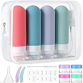 16pack Travel Bottles for Toiletries, TSA Approved Leakproof Squeezable Silicone Toiletry Containers for Shampoo, Conditioner