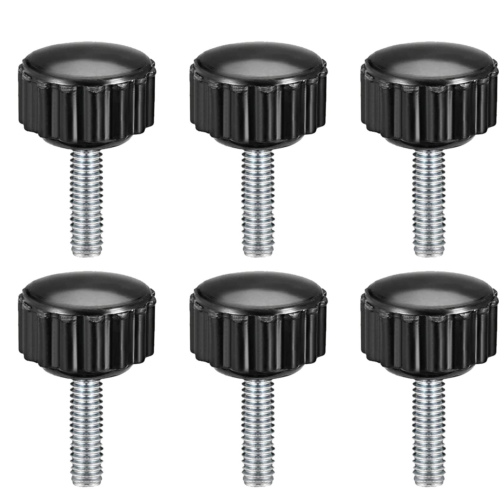 TOP-VIGOR 6Pcs M4 x 15mm Male Thread Knurled Clamping Knobs Grip, Thumb Screw on Type Round Head Clamping Handle Bolt with Plastic Knobs — image 1
