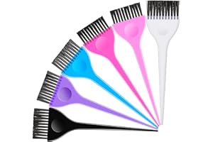 QEEROYO 6 Pieces Hair Dye Color Brush Set, Hair Comb Tool Kit Coloring Brushes Dye Applicator Hair Salon Tools for Students Women Salon Use Home DIY Dyeing (6 Colors)