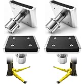 JL JiveLum 4 Pack Auto Adapters for 2 Post Lift, Car Lift Truck Adapter Accessories, Galvanized Steel Spin-Up Frame Adapter with Anti-Slip Rubber Pads Compatible with KT ME Challenger Auto Lifts