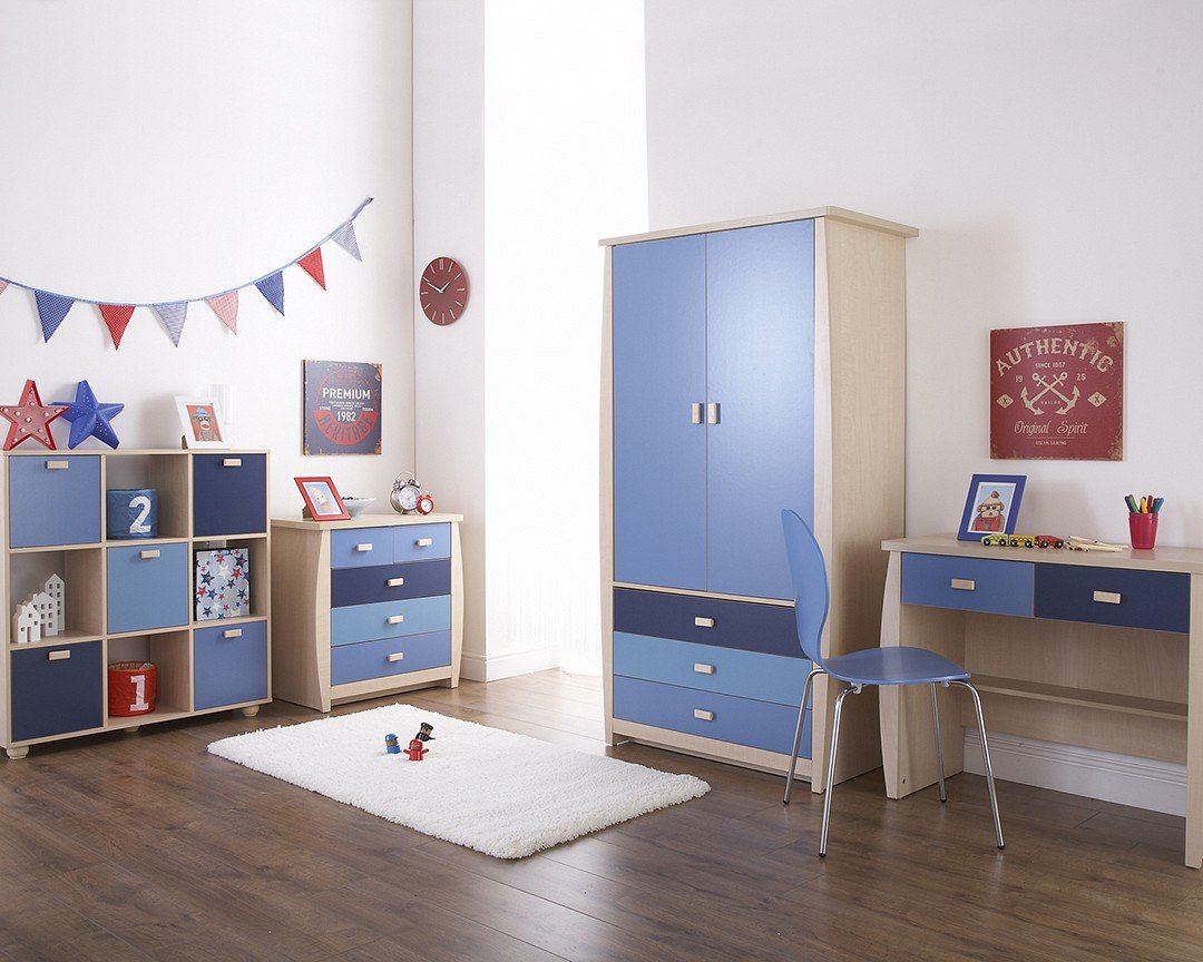 Sydney 2 Door 3 Drawer Wardrobe Blue Children S Bedroom Furniture
