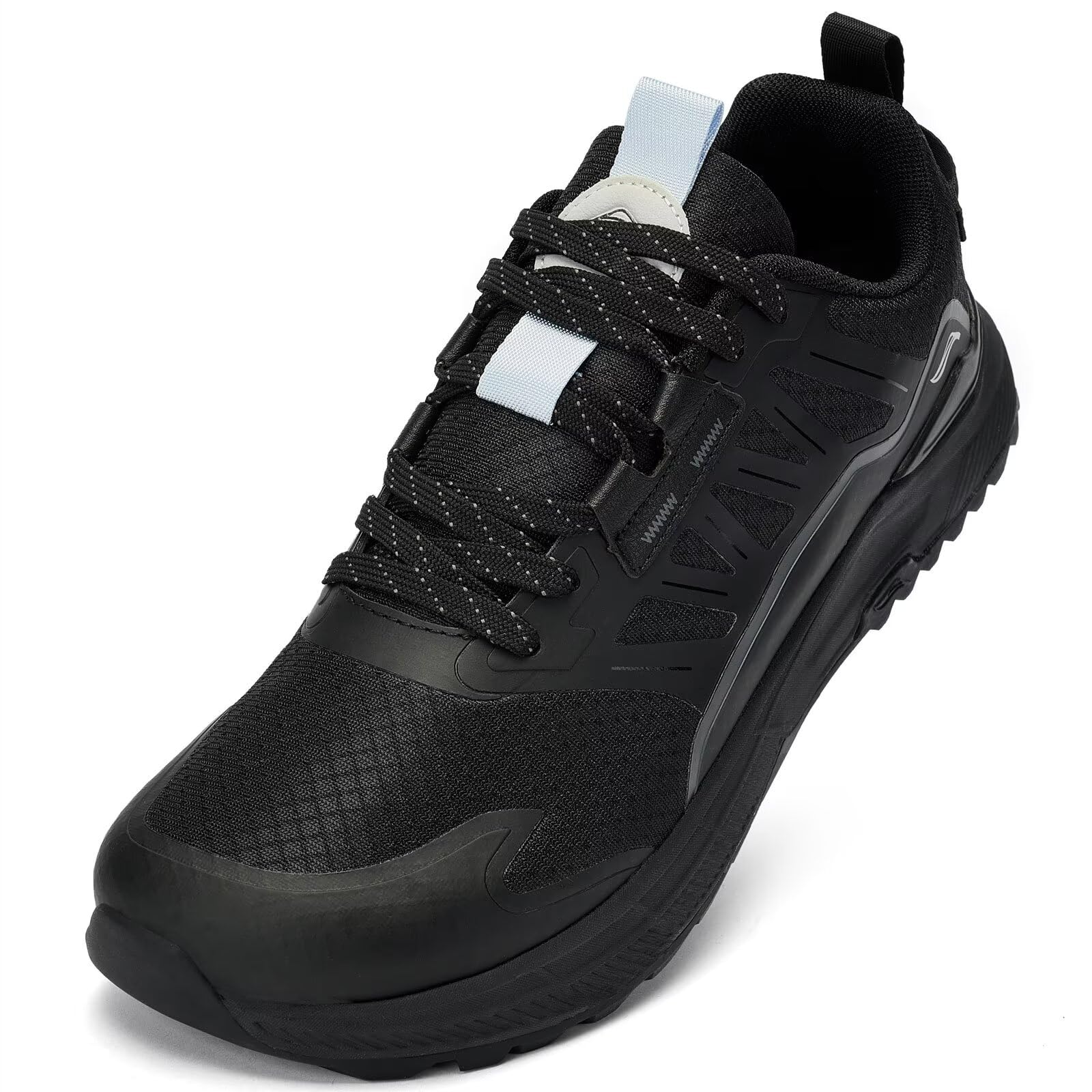 Photo 1 of Lamincoa Wide Men's Sneakers Hiking Walking Lightweight Breathable Shoe Non-Slip Outdoor Sports Trail Running Tennis Sneaker Black