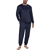 PrinStory Men's Pajamas Set - Winter Coral Fleece Long Sleeve Tops and Bottoms,Soft Plush Warm Loungewear With Pockets S-2XL