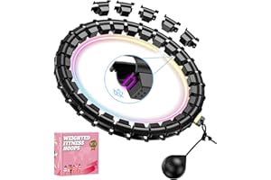 XVCAS Fit Hoop Weighted Hula Pilates Circles, 32 Detachable Parts & 65-Inch Plus-Size Fit, Weight Loss Fitness Gear, Quiet Home Workout Tool