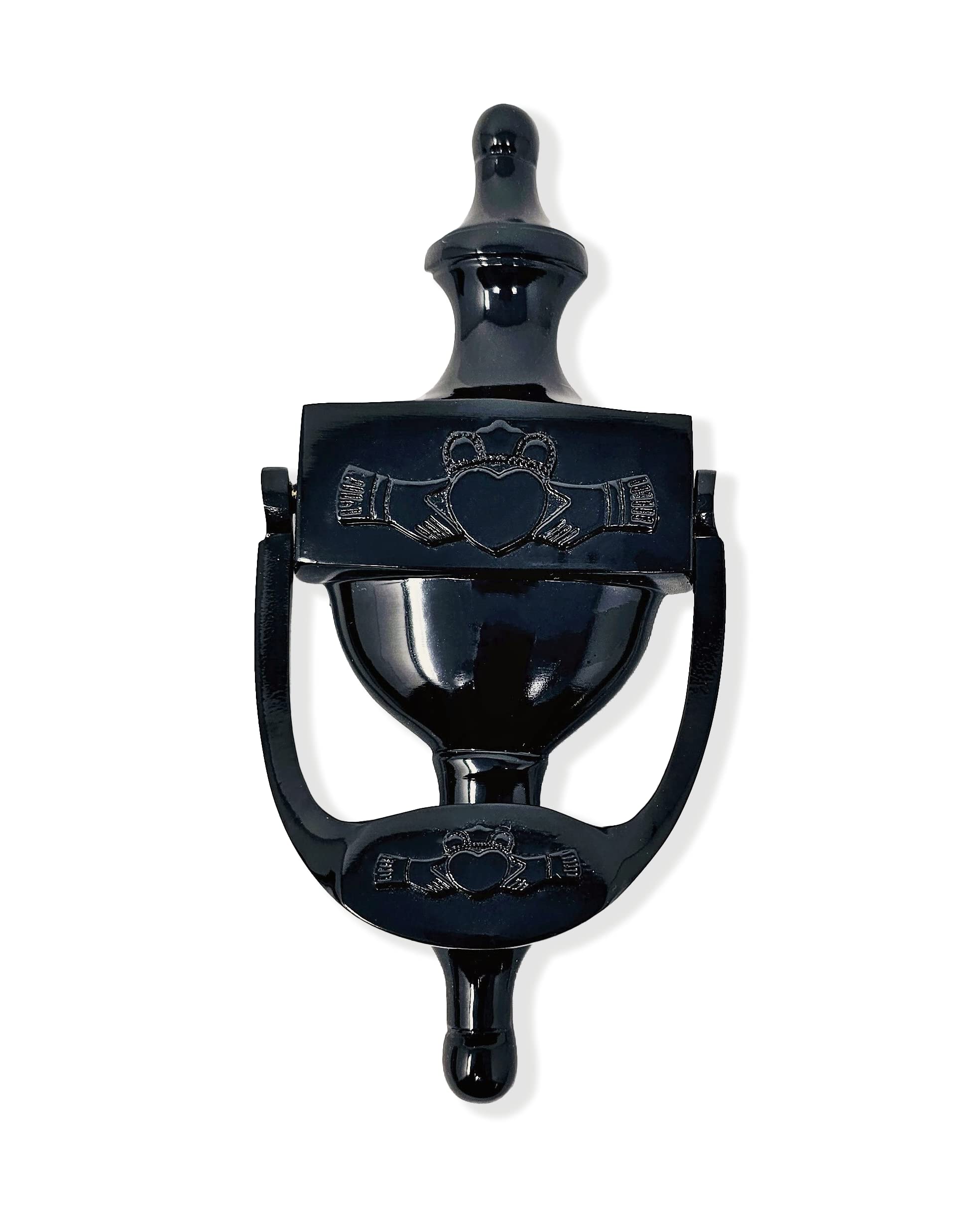 Exclusively Irish Claddagh Door Knocker for Front Door Celtic Brass Knocker Welcome Gift for Home 8'' (Black Brass)