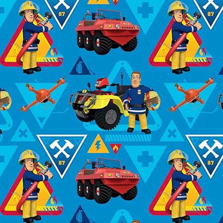Stoffe Werning Baumwollstoff Lizenzstoff Feuerwehrmann Sam Merkur & Hydrus Kinderstoffe Öko-Tex - Preis Gilt für 0,5 Meter