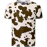 Funny World Men's Animal Print T-Shirt Graphic Short Sleeve Halloween Costume