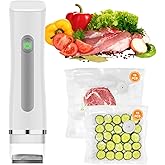 Vacuum Sealer for Food, Portable Handheld Sealer Machine with 30 Reusable Vacuum Bags, Seal Meal Saver, Cordless Food Sealer