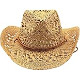 Western Straw Cowboy Hats for Women Men Sparkly Cowgirl Hat for Holiday Sun Hat Vacation Beach Hat with Wide Brim