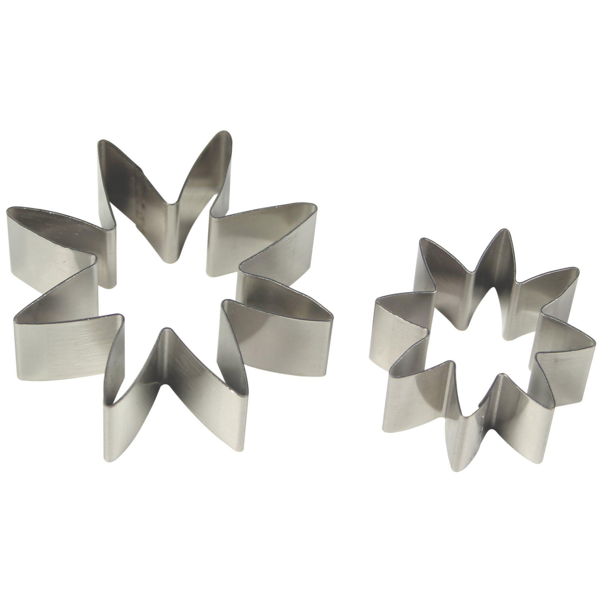 PME Stainless Steel Daisy 8 Petal Cutters, Medium Size, Set of 2, Silver