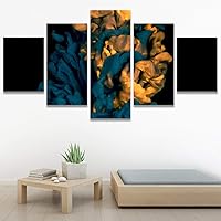 SIGNWIN 5 Panel Canvas Wall Art Modern Art Abstract Fluids for Home Decorations Ready to Hang - 60