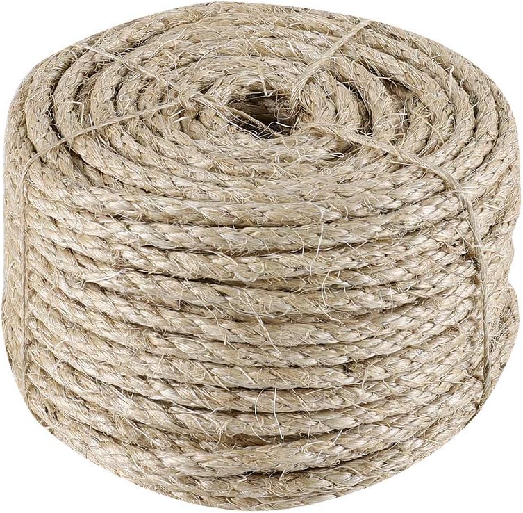 IZSUZEE Sisal Rope Cat Tree Rope, 6mm (40m) Replacement Rope Jute Rope