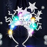 Kisshine Light Up Star Headband LED Disco Ball Headbands Glowing Rave Headpiece Nightclub Party Hair Accessories for Women and Girls