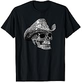 Skull Made of Diamonds Wearing Cowboy hat T-Shirt