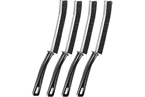 YRAKOZIN Crevice Cleaning Brush [4 PCS], Hard Bristle Gap Cleaning Brush, Long Slit Hand Brush, Crevice Cleaning Tool for Kitchen Bathroom - Black