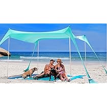 SUN NINJA Beach Tent Sun Shelter UPF50+ - Easy Pop Up Beach Canopy
