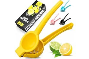Zulay Kitchen Metal Lemon Squeezer - Handheld Lemon and Orange Squeezer - Easy to Use Citrus Juicer - Manual Hand Press for E