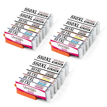 Vmosgo PGI-550 CLI-551 Patronen Ersatz für Canon PGI-550XL CLI-551XL Druckerpatronen, für Canon Pixma MX725 MX920 MX925 iP725