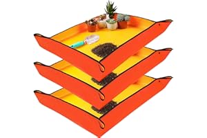 Onlysuki 3PCS 39.5" x 31.5" Large Repotting Mat for Indoor Plant Care Control Dirt Portable Potting Tray Gardening Gifts for Women Men