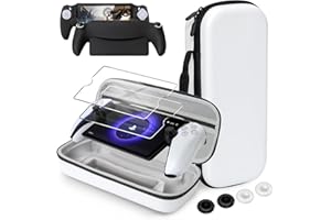 CoBak Hard Carrying Shell Case for PlayStation Portal Remote Player - with 2 Screen Protector, 1 Grip Case, 4 Thumb Grip Caps